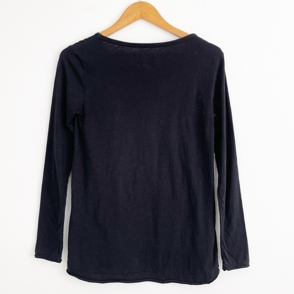 Anthropologie Postmark Black Double Pockets Tee Top Size Small - Picture 8 of 15